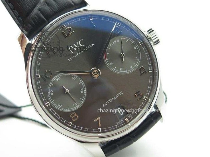 MIROTIME 0105 Portuguese Real PR IW500106 ZF 1:1 Best Edition Grey Dial On Black Leather Strap A52010 V Versatile 7306